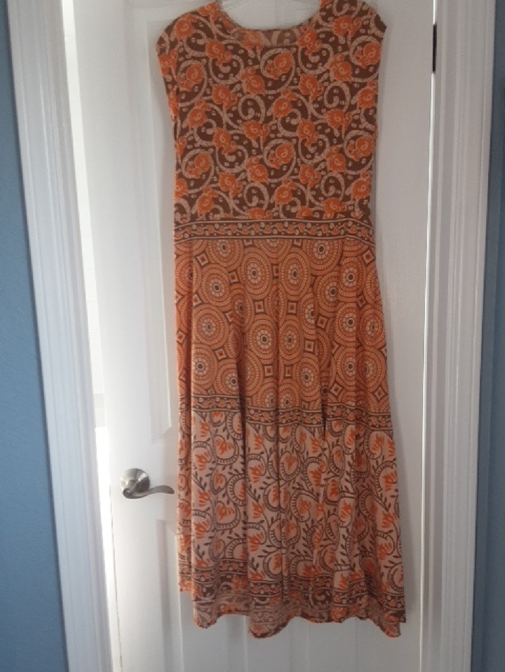 OOAK Vintage Handmade Patterned Sleeveless Midi Dress